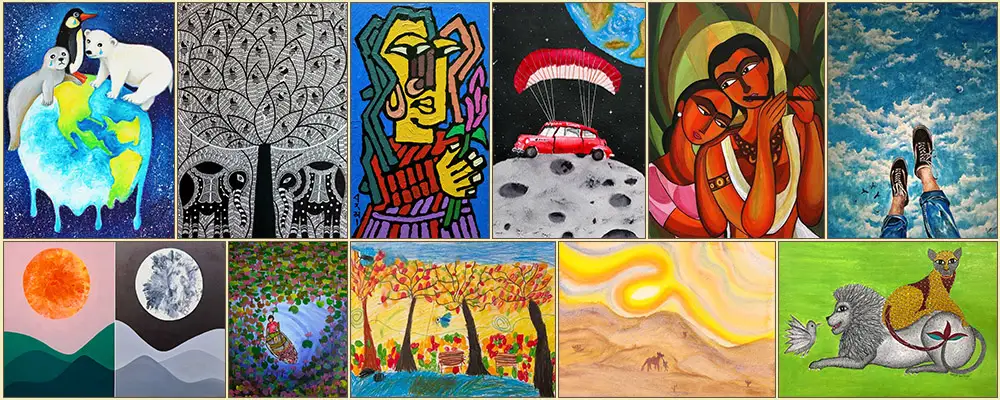 Shortlisted artworks from Khula Aasmaan art contest - July to September 2022